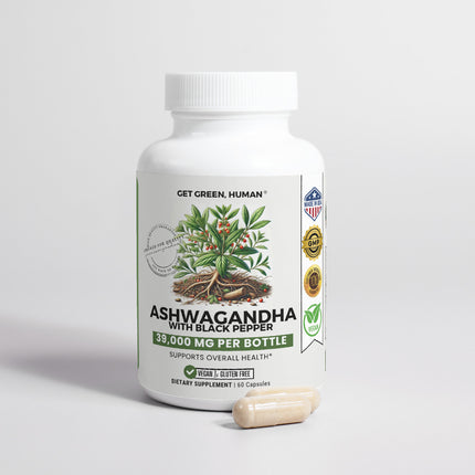 Ashwagandha w/Black Pepper (Adaptogen Capsules)