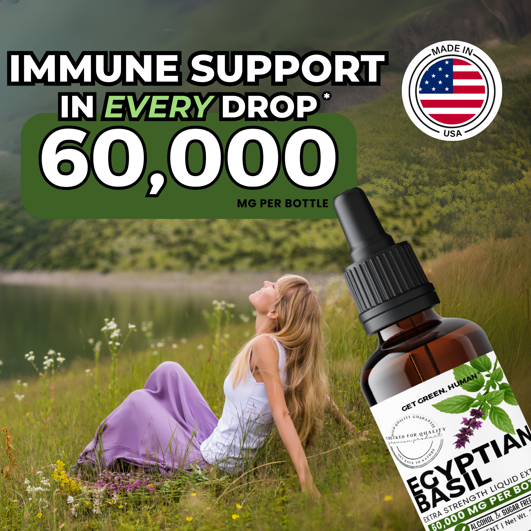 Egyptian Basil Tincture | Stress, Focus & Immune Support