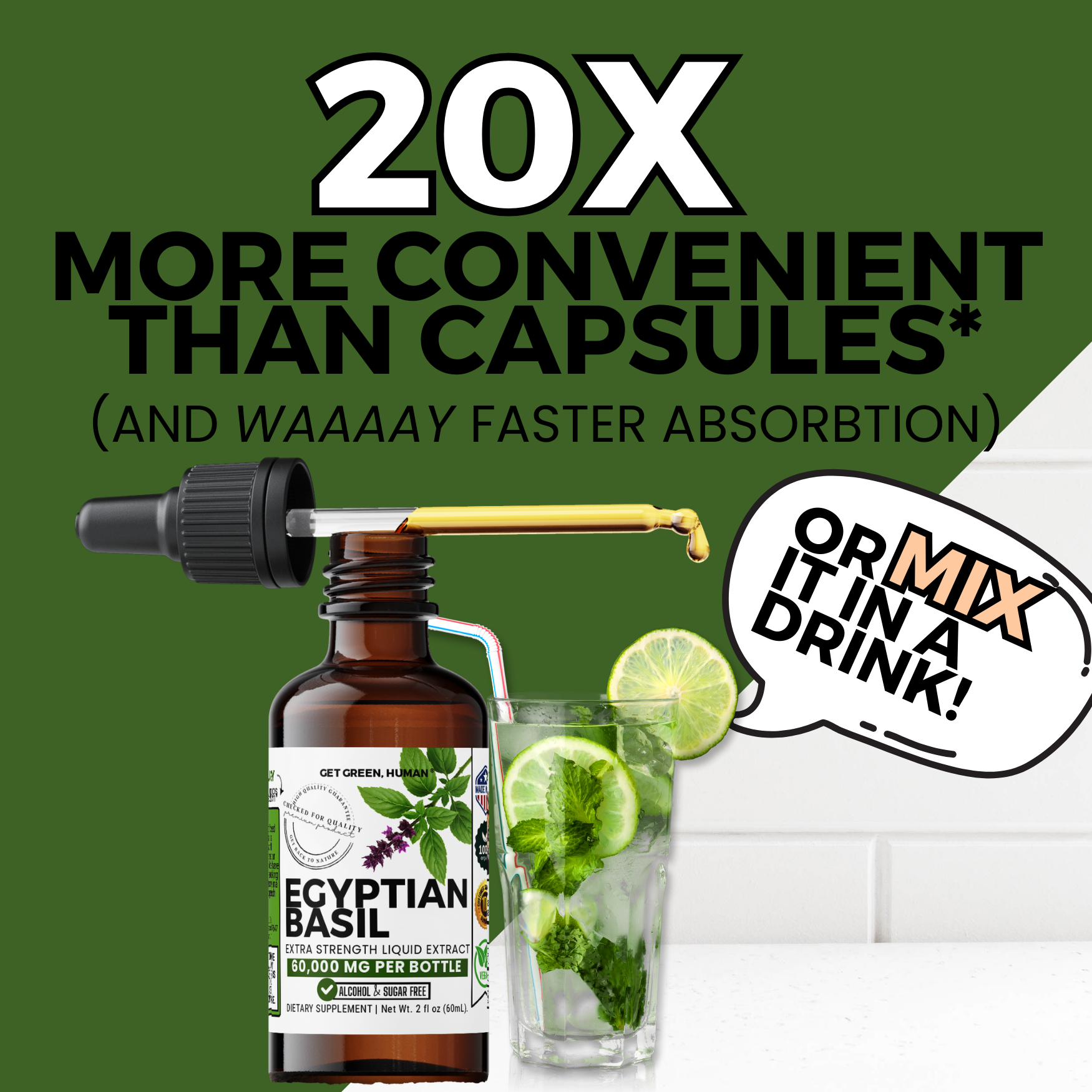 Egyptian Basil Tincture | Stress, Focus & Immune Support