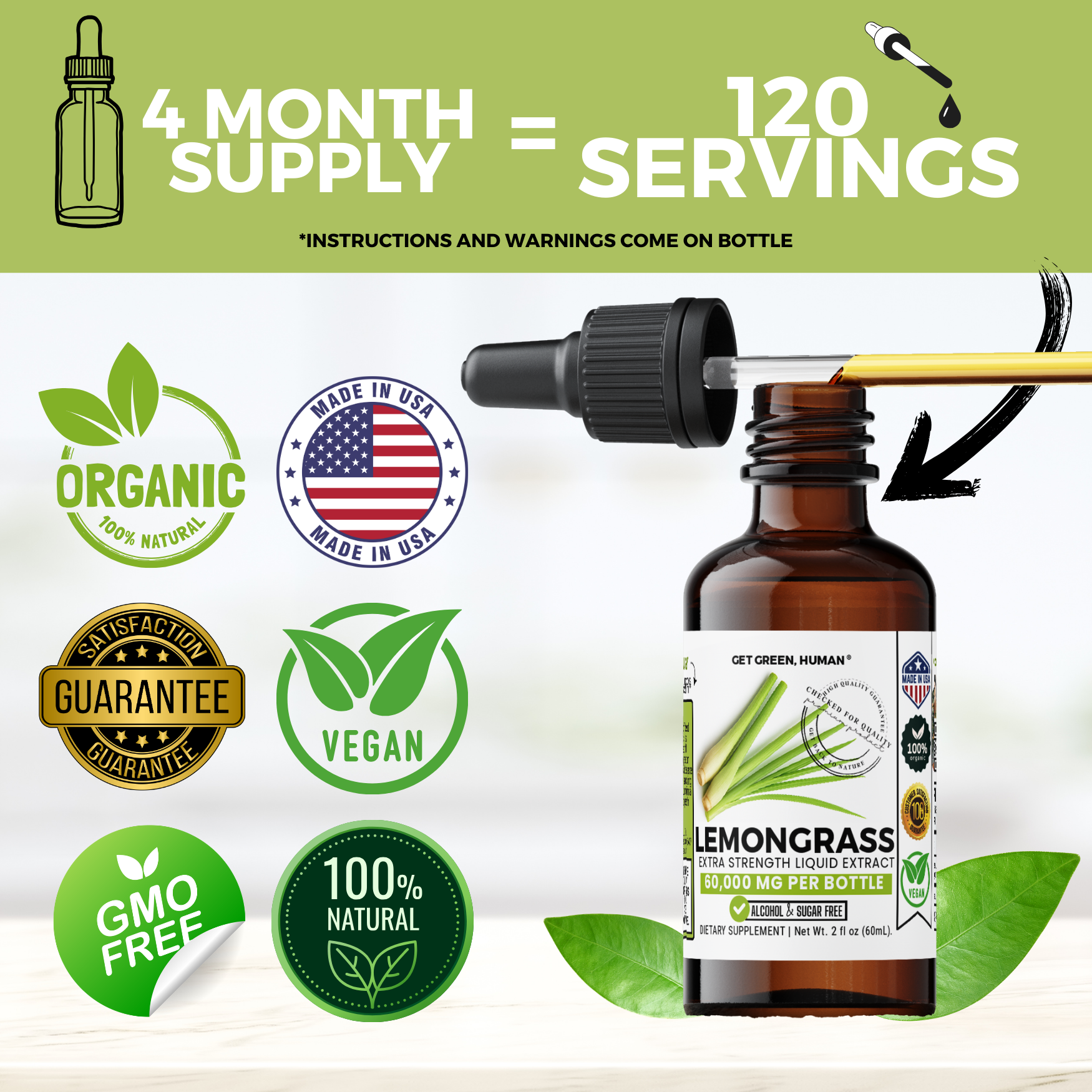 Lemongrass Tincture | Digestion, Bloating & Cleanse Support