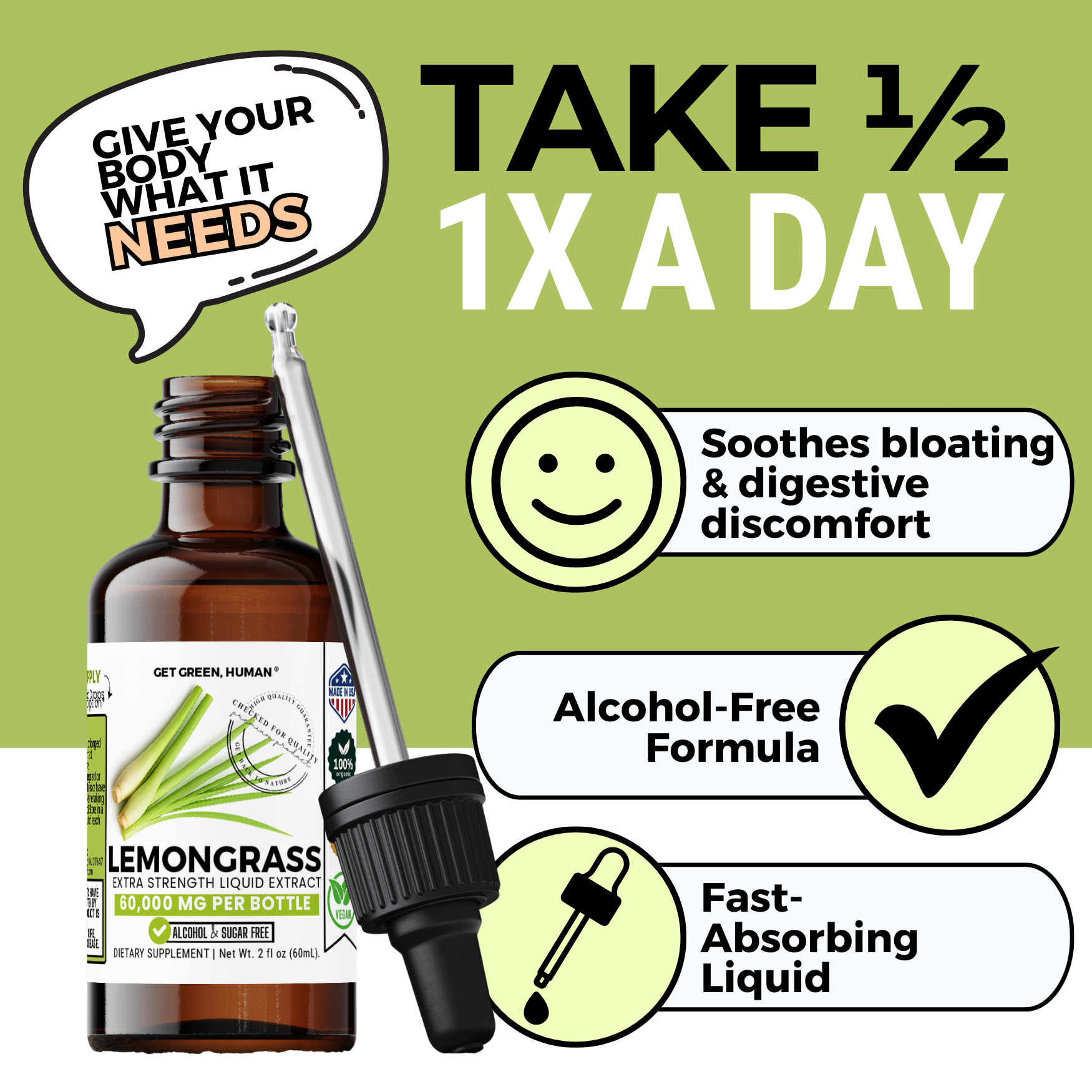 Lemongrass Tincture | Digestion, Bloating & Cleanse Support