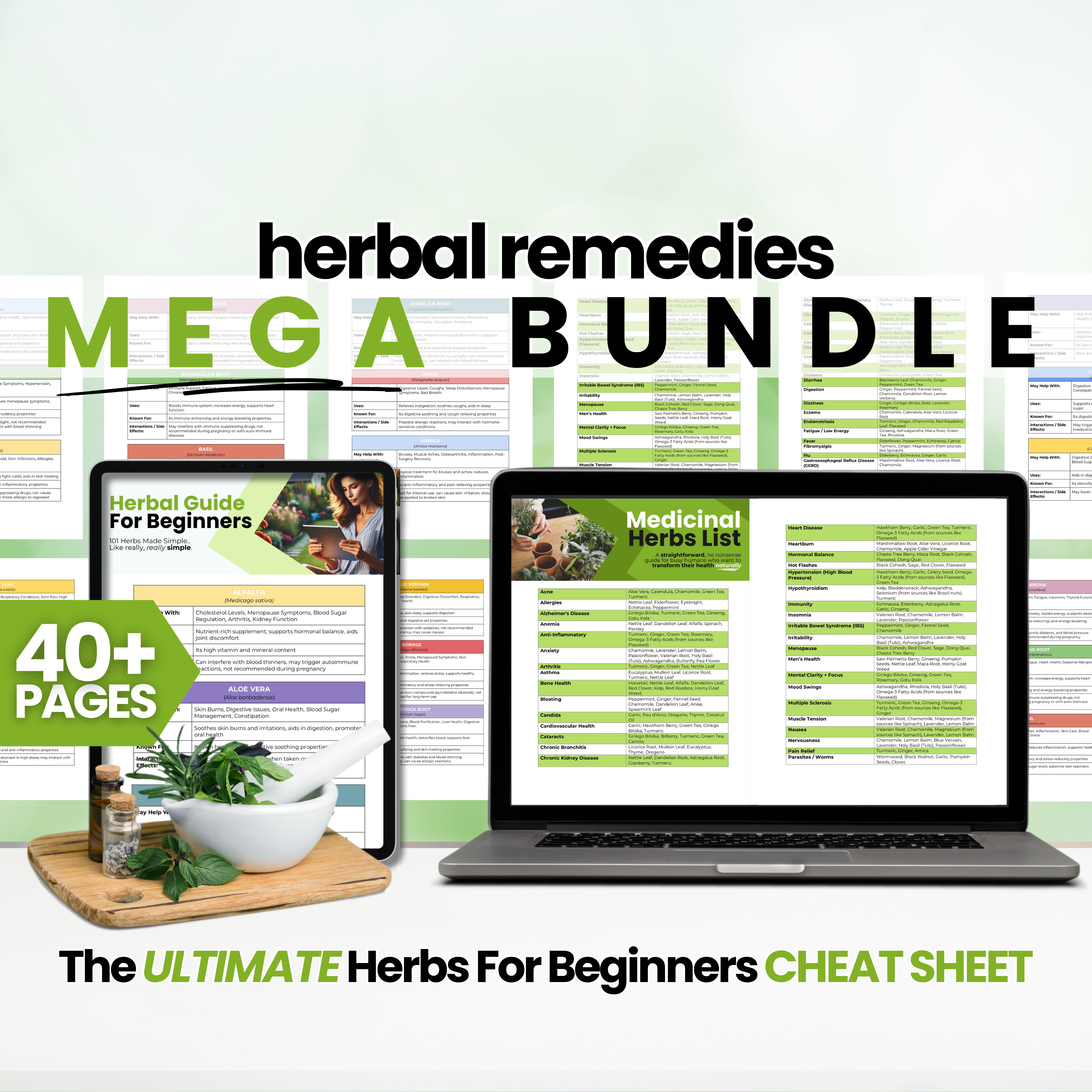 The Ultimate Herbal Remedies CHEAT SHEET (Instant Download)