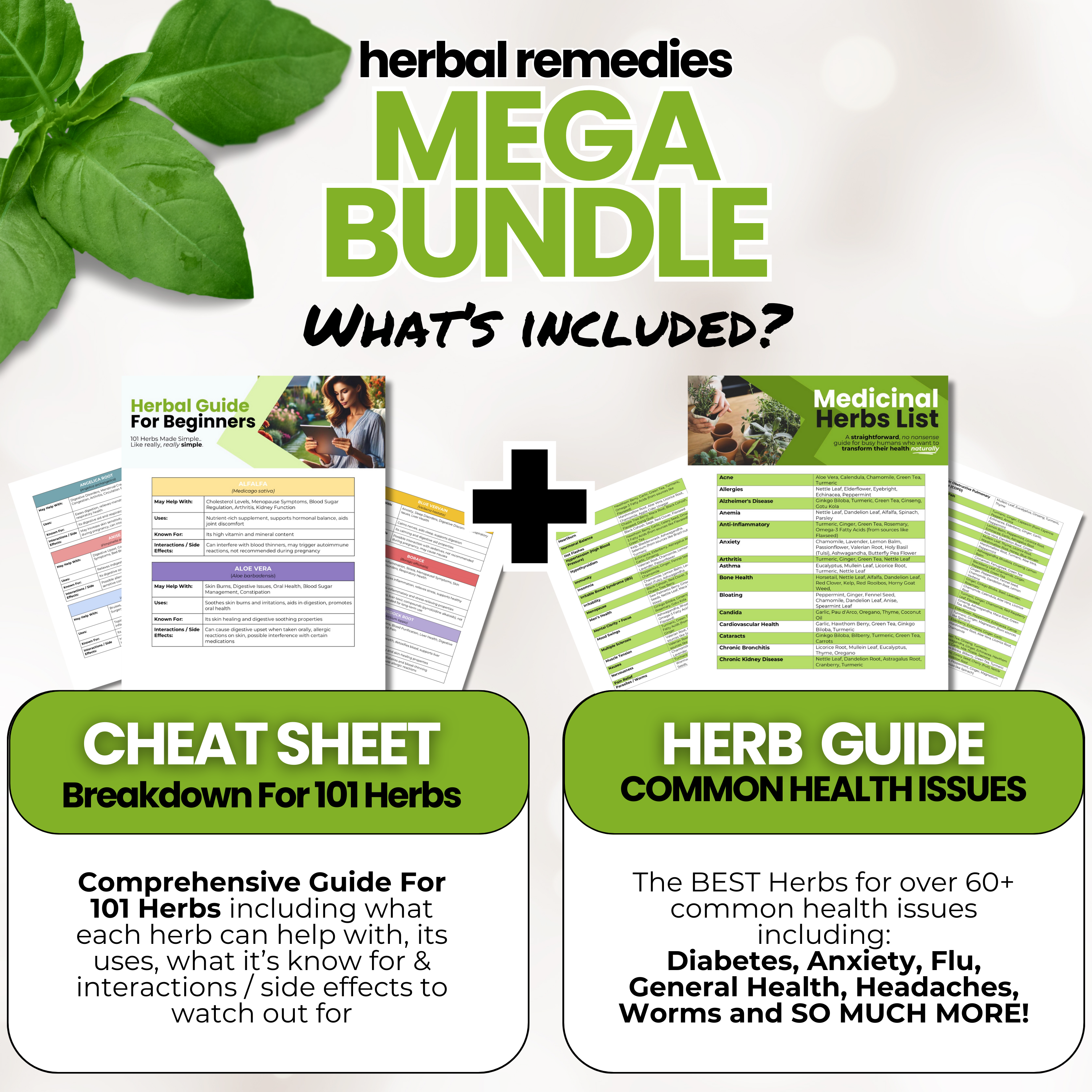 The Ultimate Herbal Remedies CHEAT SHEET (Instant Download)
