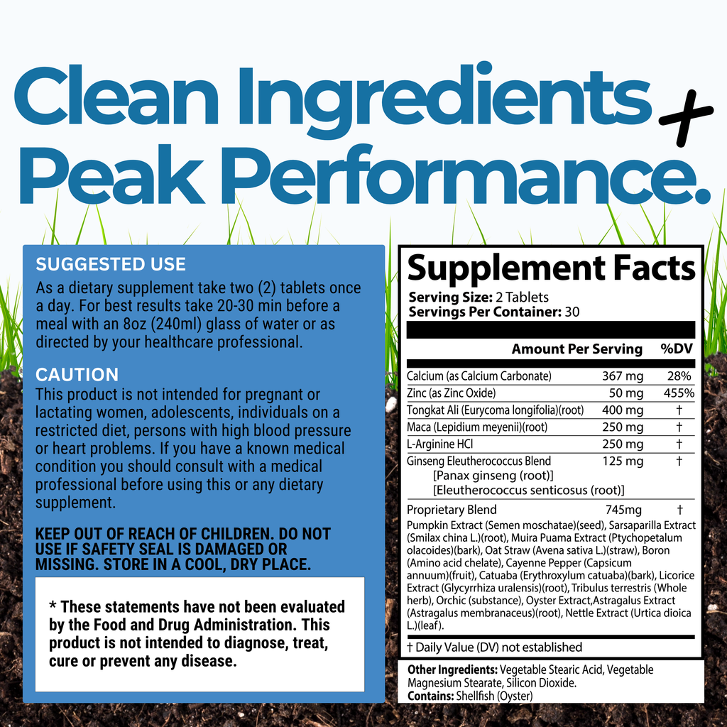 Vigor Boost Tablets with Tongkat Ali & Ginseng (for him)