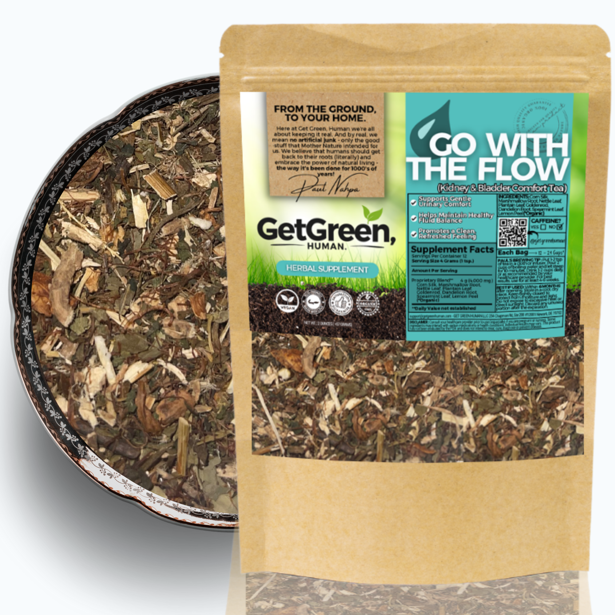 Organic Kidney & Bladder Support Tea | Herbal Loose Leaf – Get Green, Human